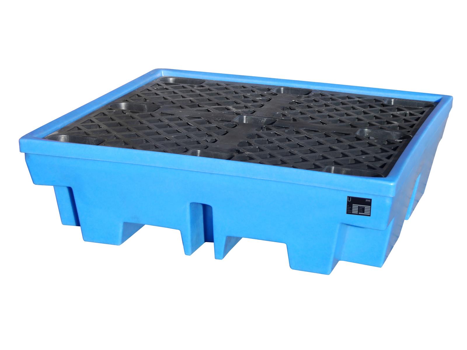 Premium 4x200 Liter Fass-Auffangwanne mit PE-Palette: Robuste, leckfreie 410L Auffangkapazität