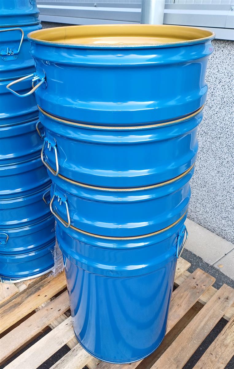 Robustes 60L lackiertes Metallfass mit abnehmbarem Deckel - Ideal für Lagerung und Transport