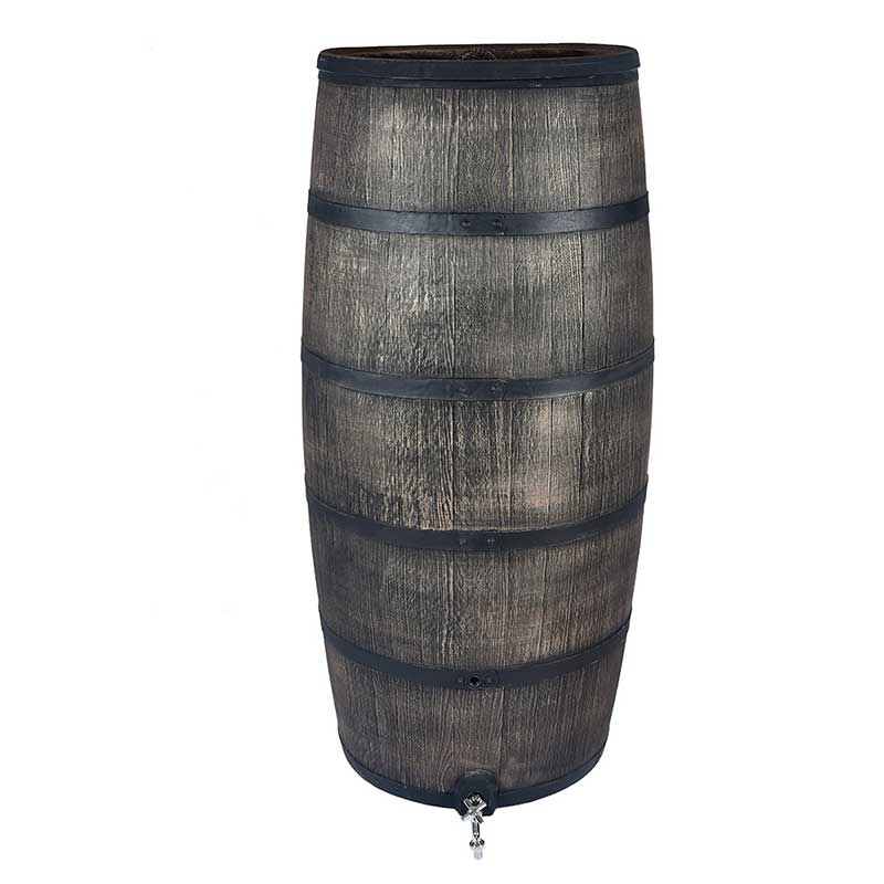 Regenfass 500 Liter schmal 1/2" grau Wasserfass Gartenfass