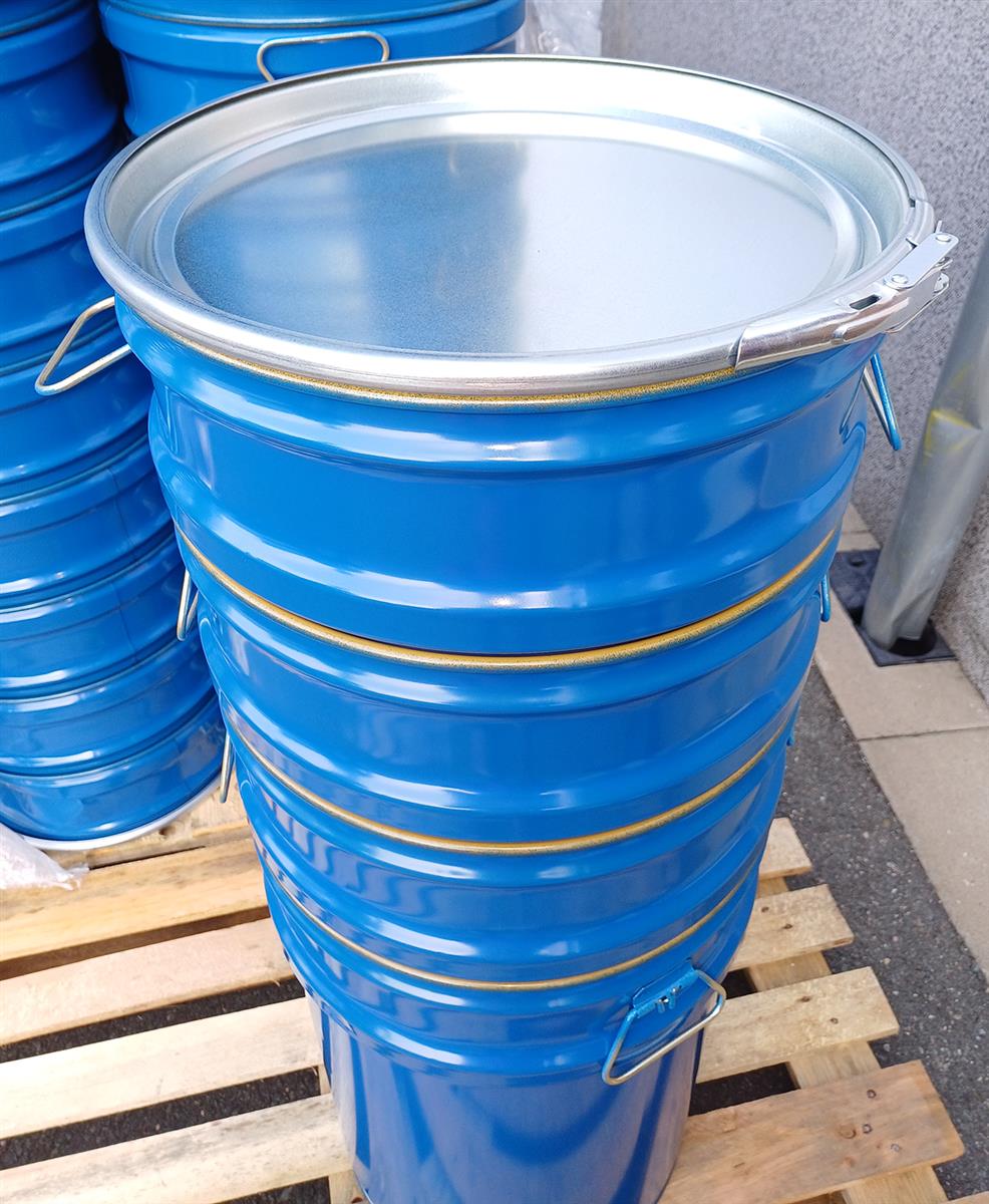 Robustes 60L lackiertes Metallfass mit abnehmbarem Deckel - Ideal für Lagerung und Transport