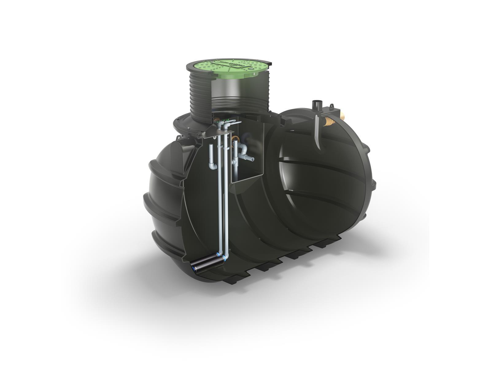 AquaBank® 2000 l unterirdischer, niedriger Tank für Regenwasser zur privaten Nutzung Regenwassertank